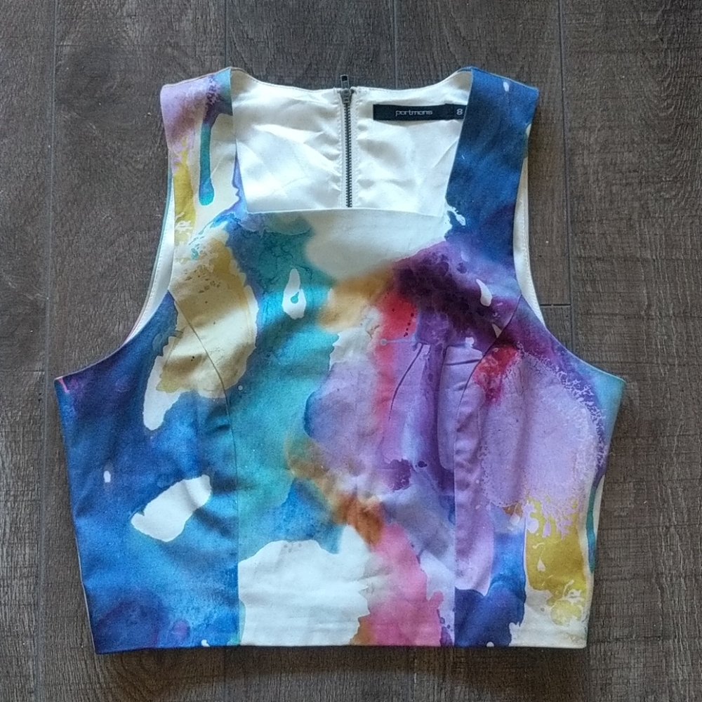 Portman's colorful abstract top size 8